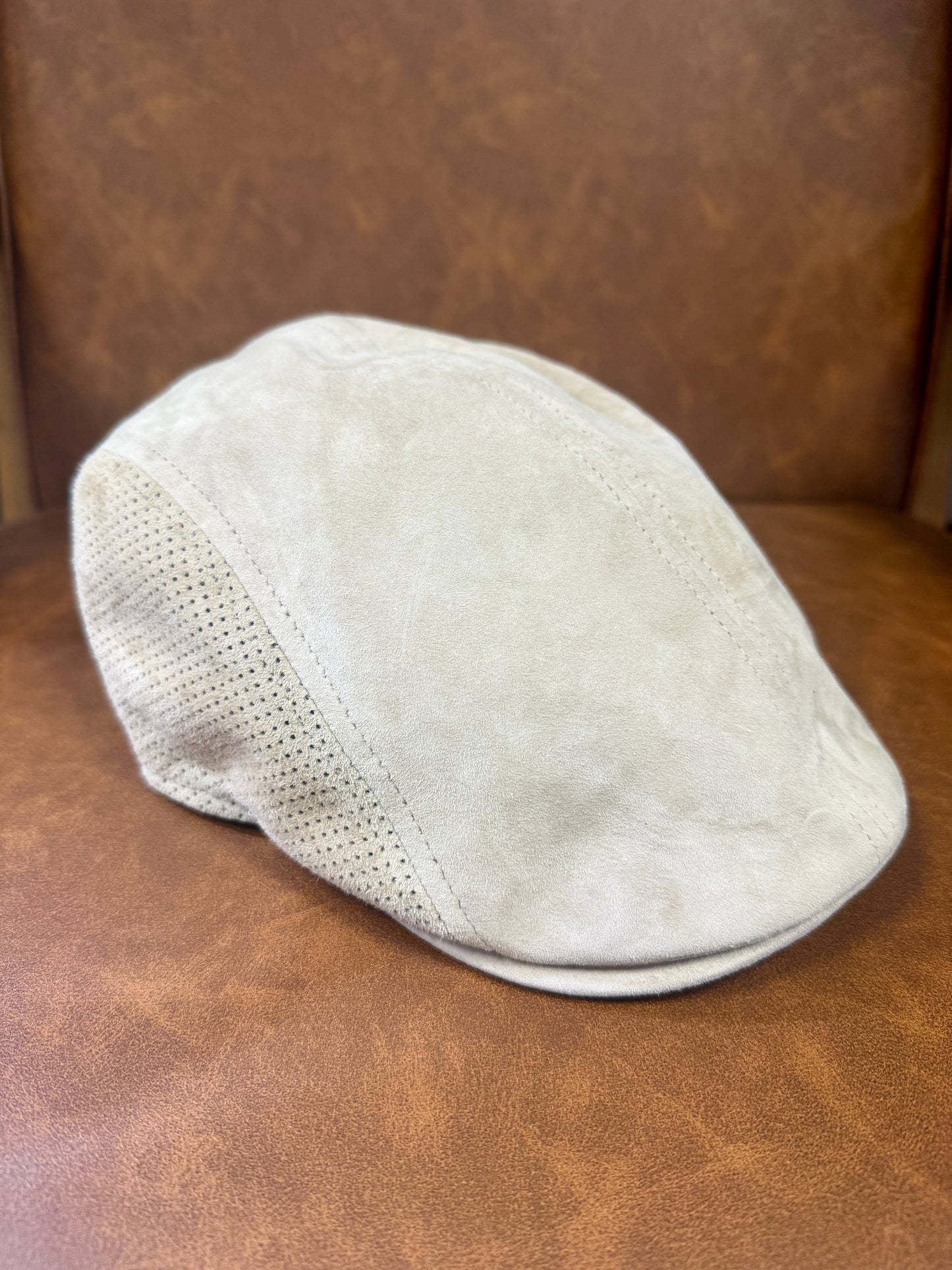 Leder Flatcap Perforiert