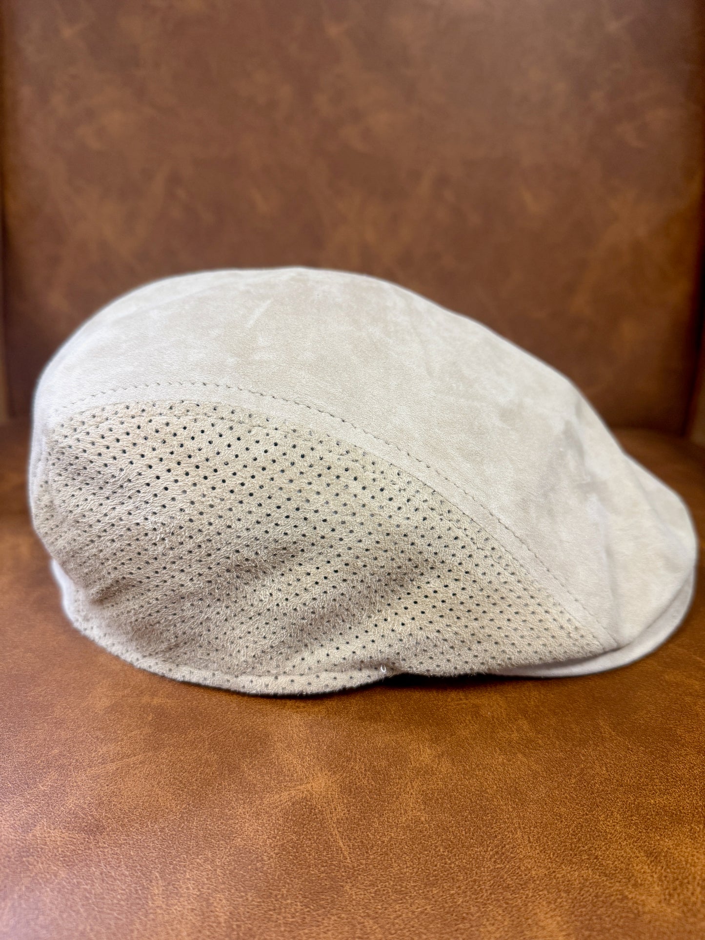 Leder Flatcap Perforiert