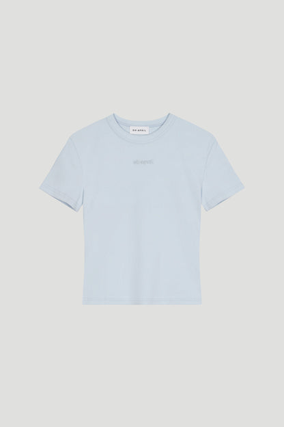 Oh April Ivy Rib T-Shirt Ice Blue